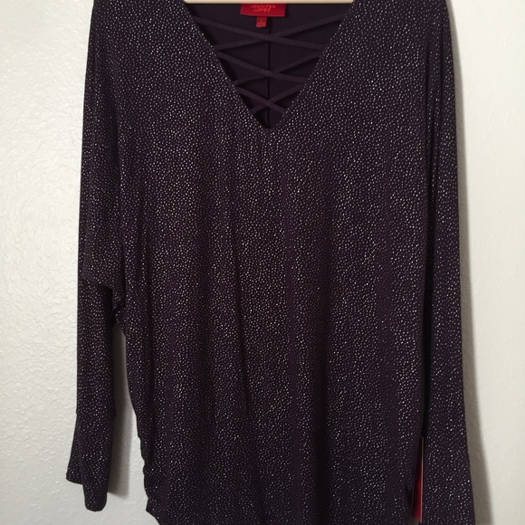 Jennifer Lopez Tops - Long Sleeve Glitter Top